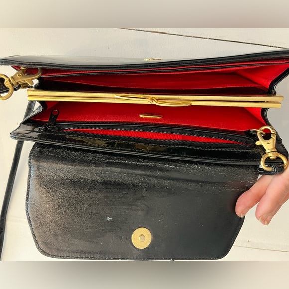 Vintage Ande Purse: Black Patent Leather Convertible Crossbody Bag - Picture 11 of 14